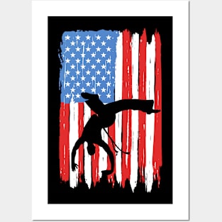 American Flag Capoeira Dancing Graphic Posters and Art